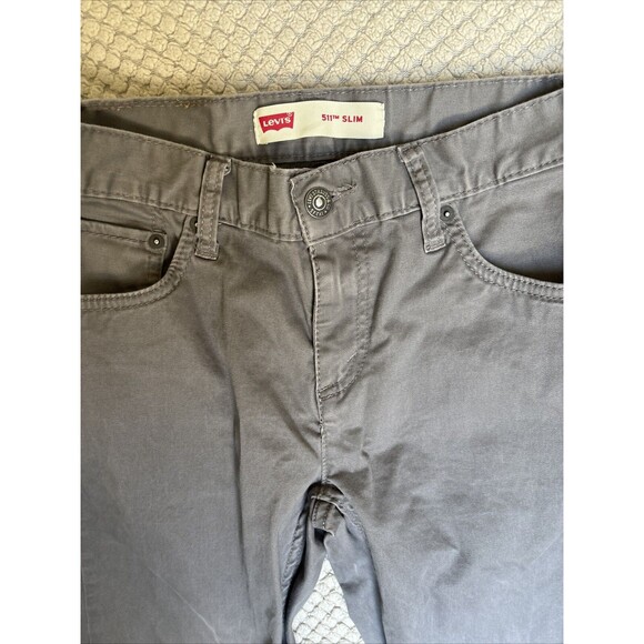 Levi's 511 Slim Tapered PANTS - Gray Khaki - Mens Tag  27X27 Measures 27x28 - Picture 9 of 15